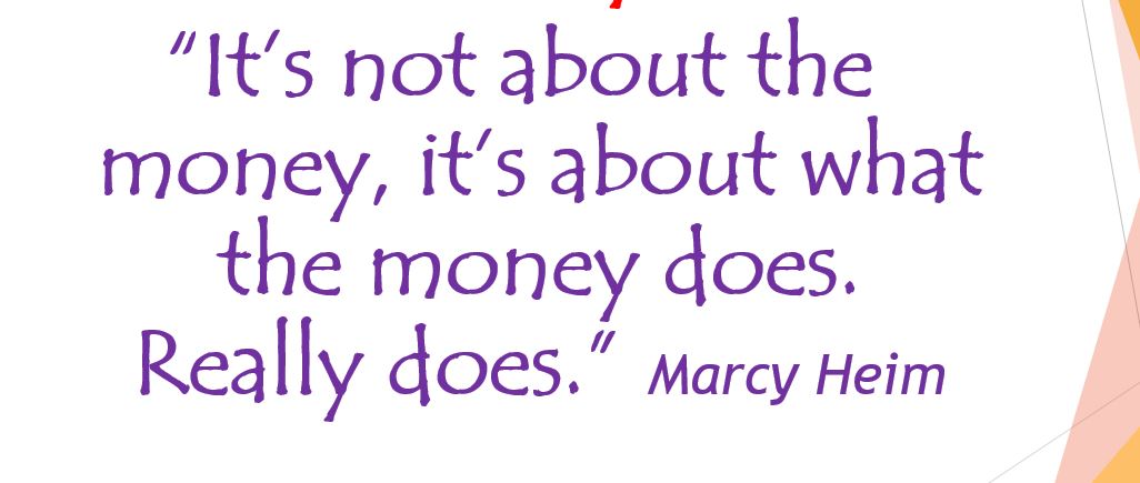 It's not about the money...